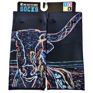 IKNK Socks NWT Unisex Western Multicolored Longhorn Printed Socks OS Fits Most